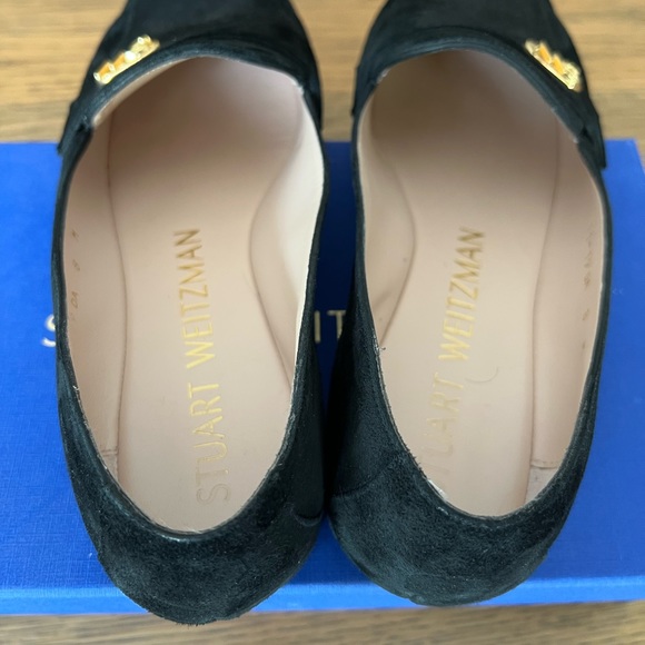 Stuart Weitzman Black Suede Loafers Size 8 - Picture 8 of 10